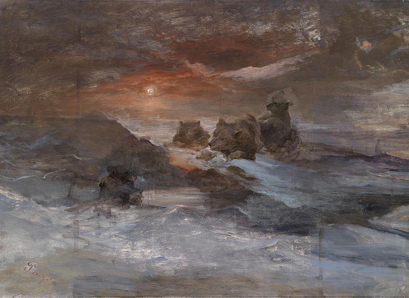 Julius Payer Hunting Bear on Franz Josef Land oil painting image
